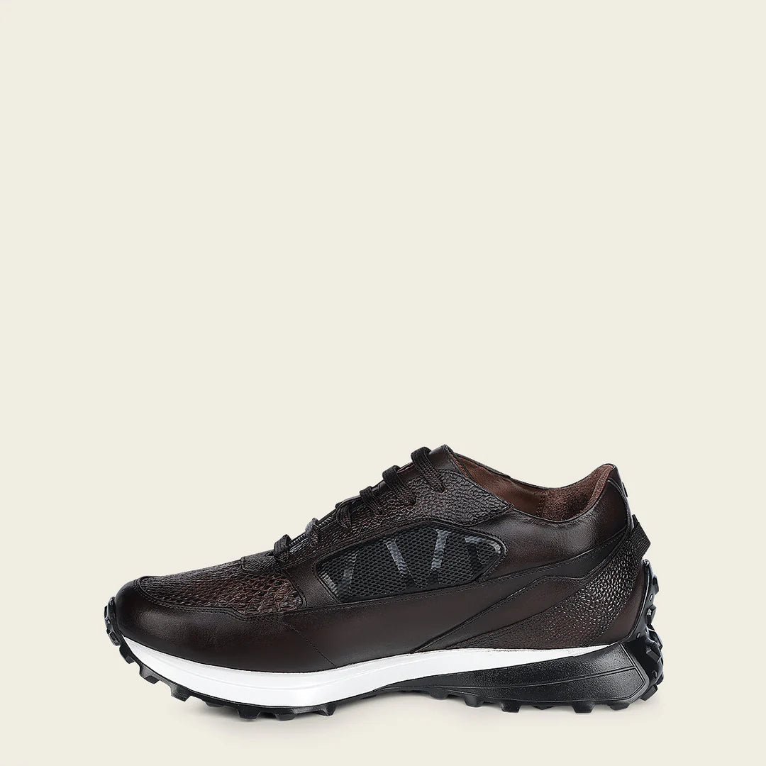 M45PBTS - Cuadra chocolate python skin sneakers for men