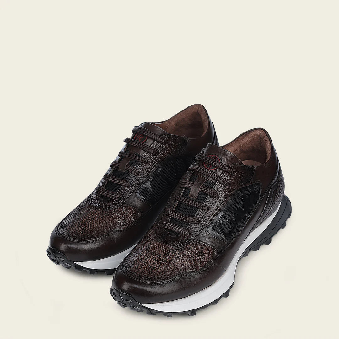 M45PBTS - Cuadra chocolate python skin sneakers for men