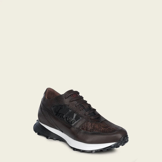 M45PBTS - Cuadra chocolate python skin sneakers for men