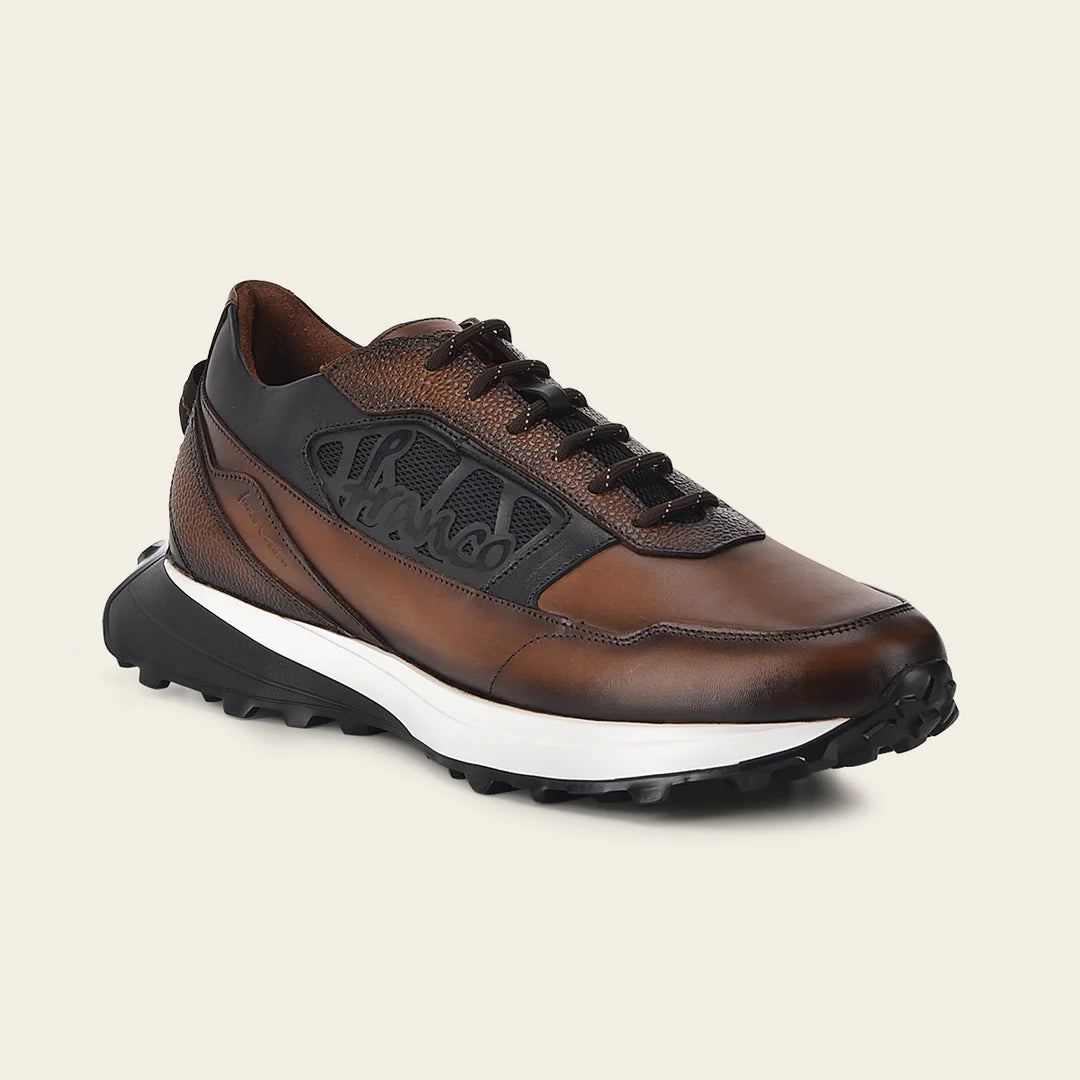 M45TVTV - Cuadra almond casual fashion cowhide leather sneakers for men