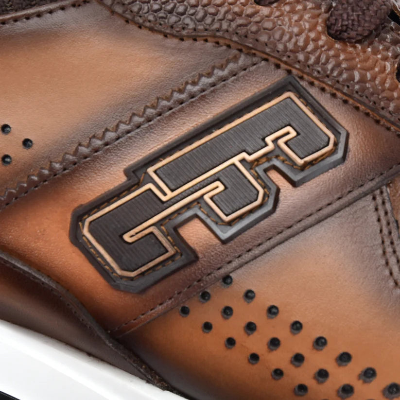 M48CWTV - Cuadra almond caiman leather sneakers for men