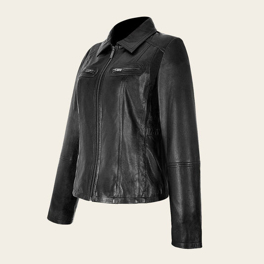 MCMP004 - Cuadra black dress casual fashion sheepskin leather jacket for women-Kuet.us - Cuadra Boots - Western Cowboy, Casual Fashion and Dress Boots