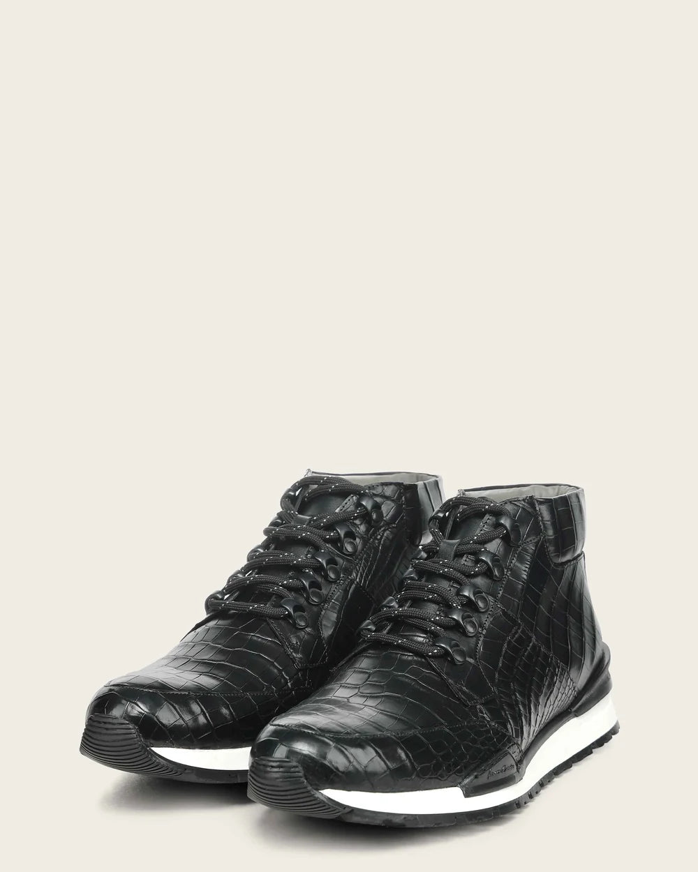 N02LPLP - Cuadra Black Genuine Alligator Leather Sneaker Boots for Men