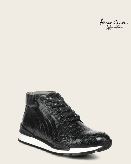 N02LPLP - Cuadra Black Genuine Alligator Leather Sneaker Boots for Men