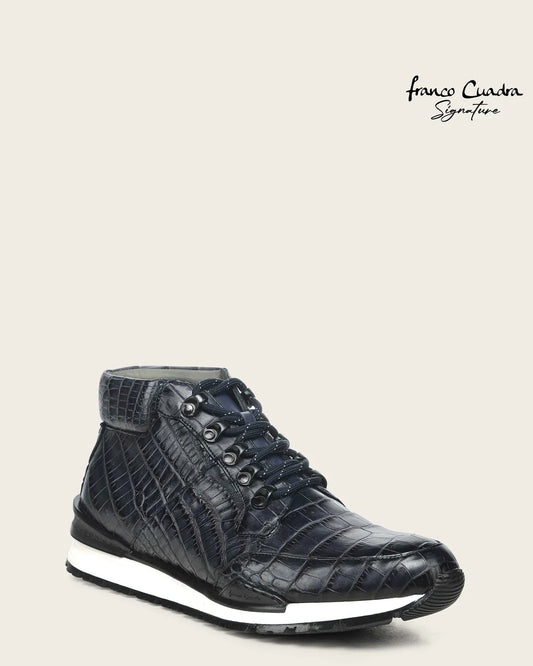 N02LPLP - Cuadra Blue Genuine Alligator Leather Sneaker Boots for Men