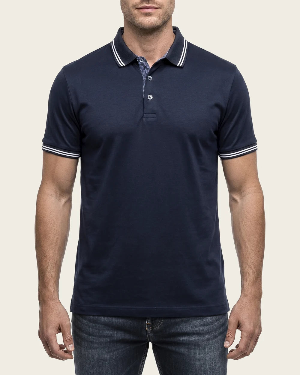 PL70134 - Cuadra navy cotton tee shirt for men