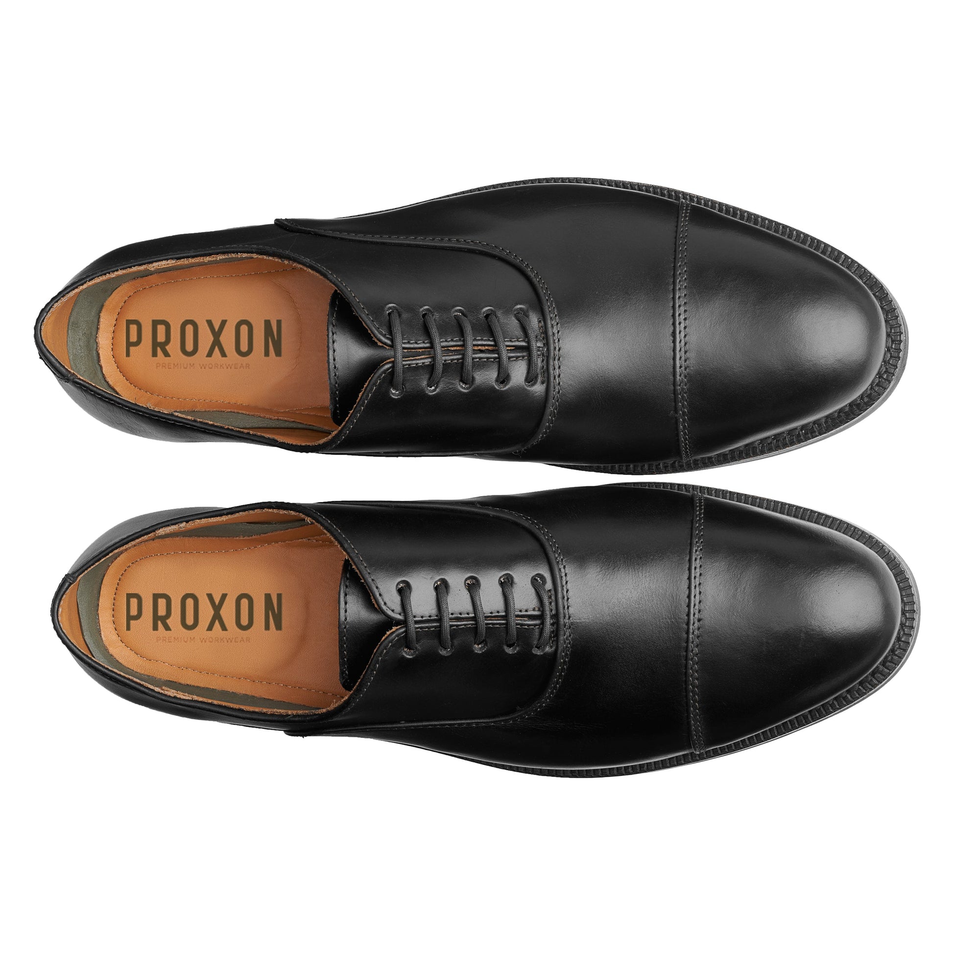 Proxon - Black Calfskin Leather Steel Toe Safety Dress Oxford for Men ASTM F2413