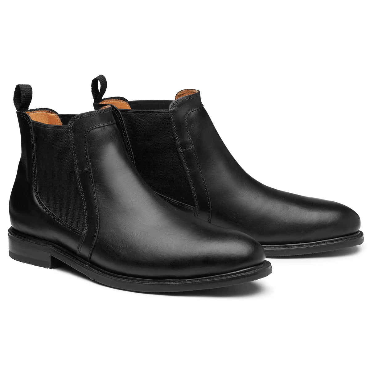 Proxon - Black Dress Steel Toe Soft Leather Chelsea Dress Ankle Boots for Men