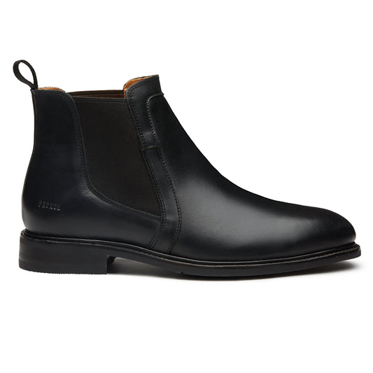Proxon - Black Dress Steel Toe Soft Leather Chelsea Dress Ankle Boots for Men