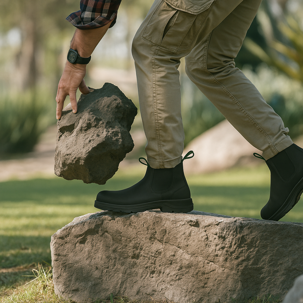 Proxon - Black Lightweight Leather Composite Toe Work Chelsea Boots for Men