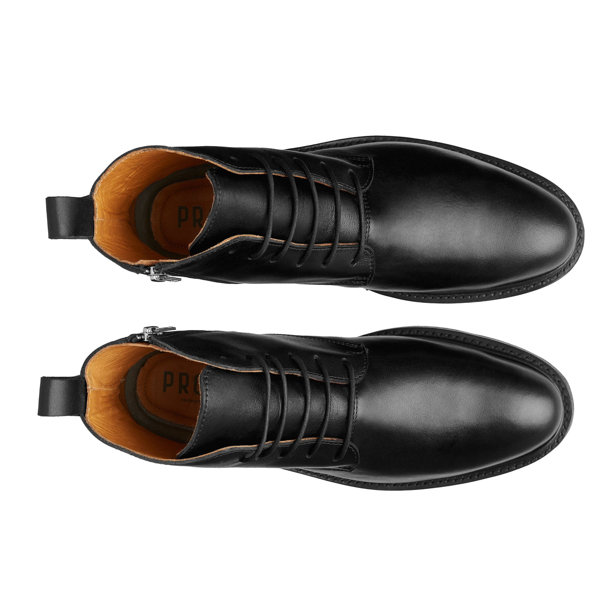 Proxon - Black Steel Toe Safety Lace-Up Dressy Boots for Men (ASTM-certified)