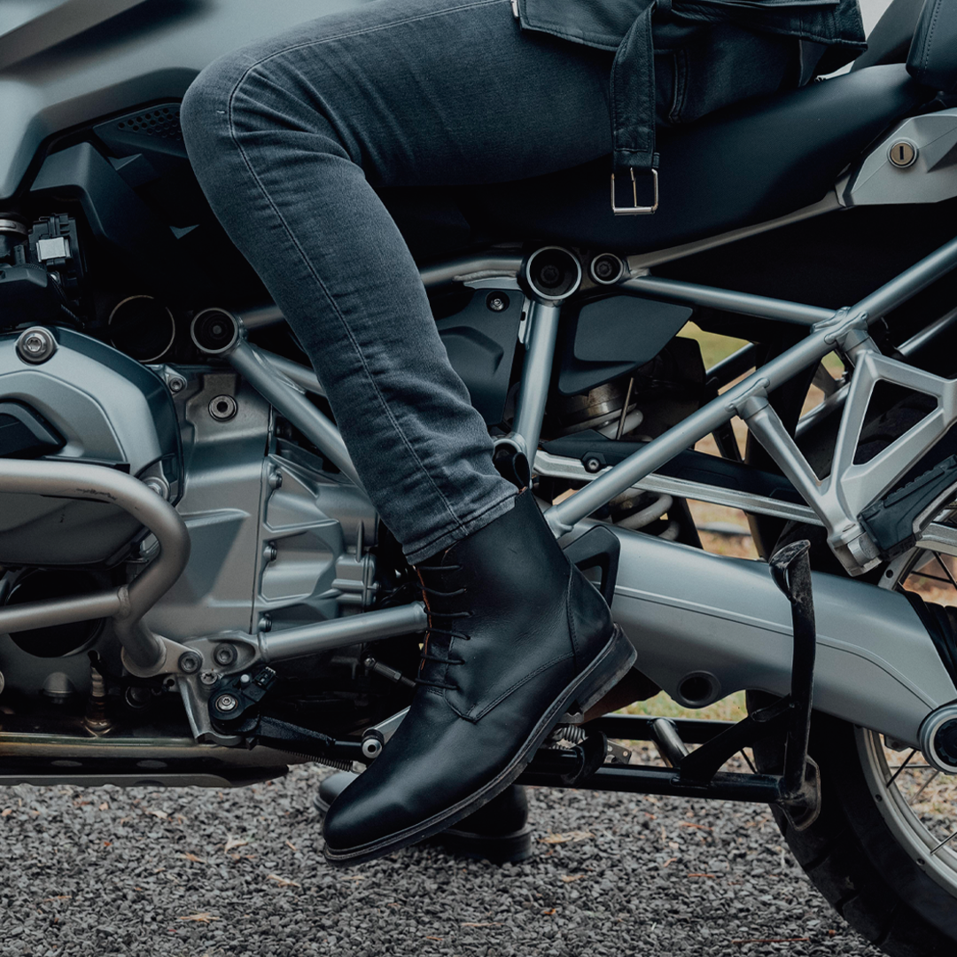 Proxon - Black Steel Toe Safety Lace-Up Dressy Boots for Men (ASTM-certified)