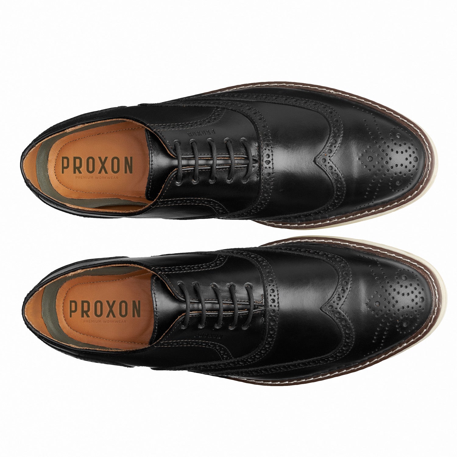 Proxon - Black Steel Toe Safety Sporty Wingtip Oxford Shoes Shoes for Men