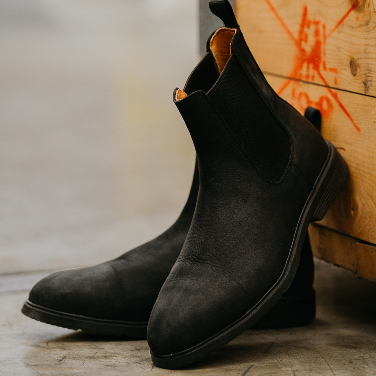 Proxon - Black Suede Slim Steel Toe Safety Chelsea Boots for Men (Certified)