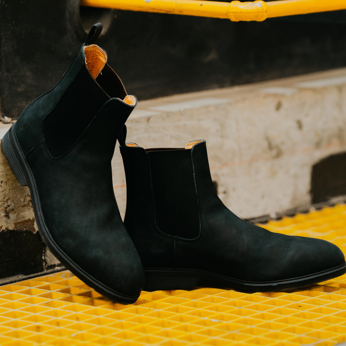 Proxon - Black Suede Slim Steel Toe Safety Chelsea Boots for Men (Certified)