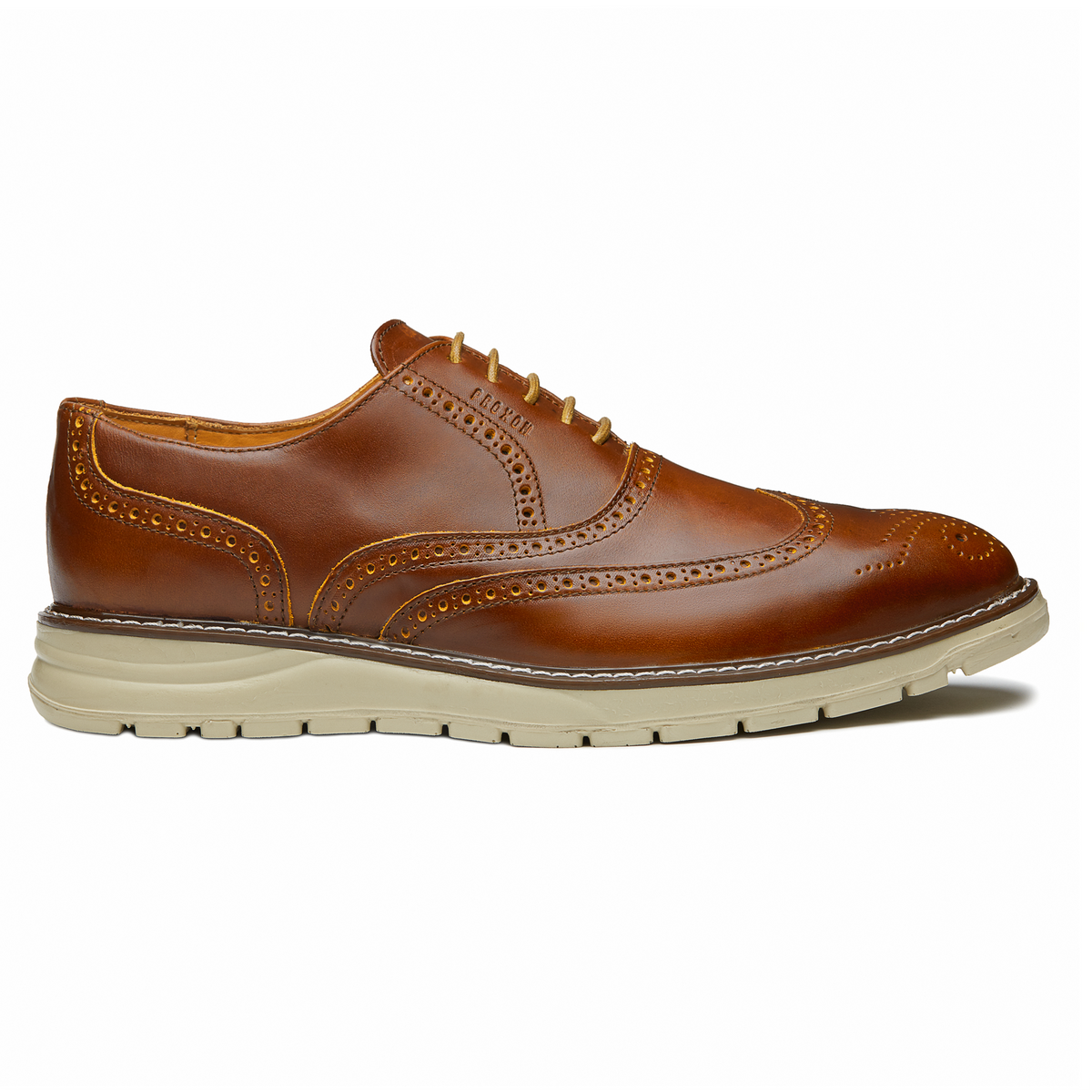 Proxon -Brown Steel Toe Safety Sporty Wingtip Oxford Shoes for Men