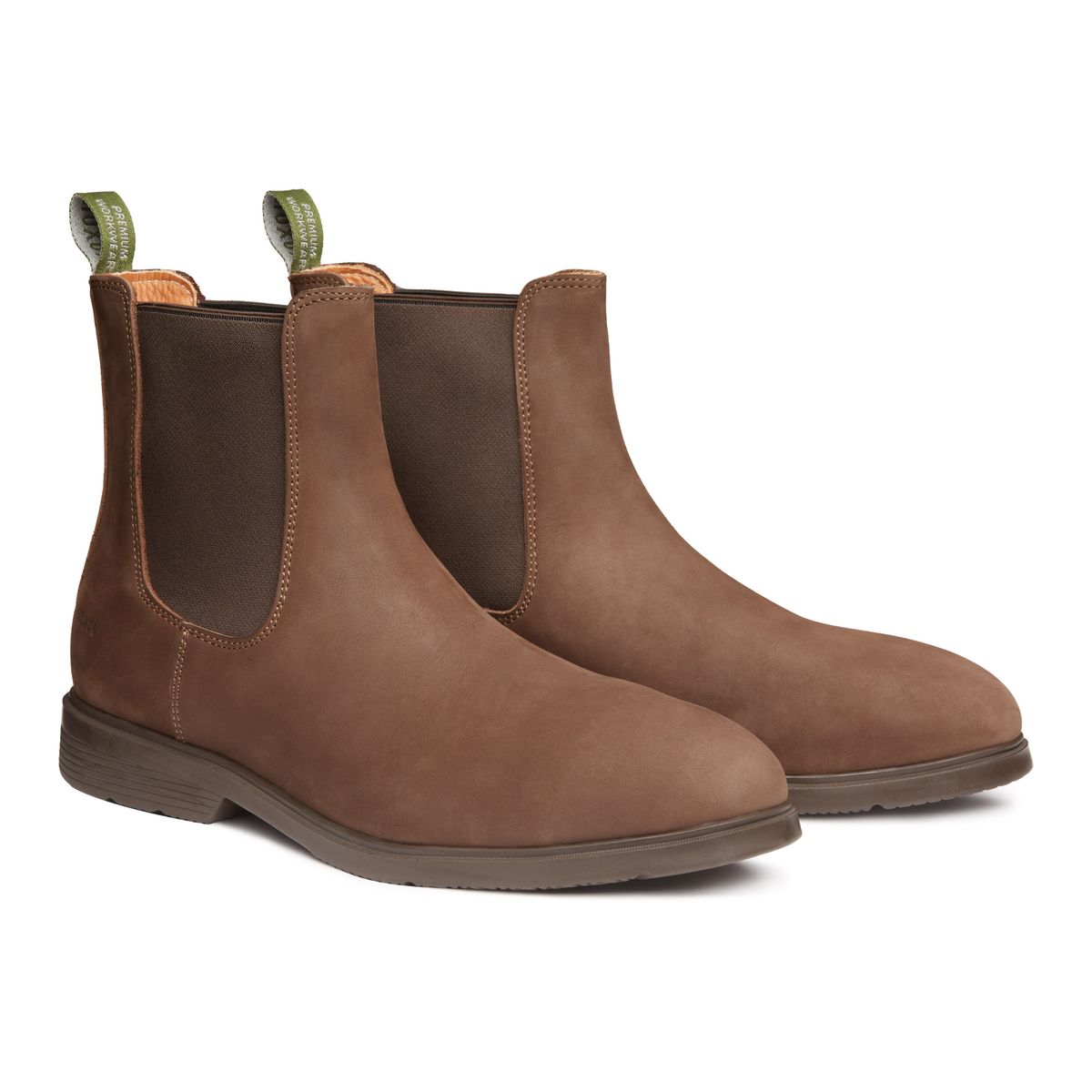Proxon- Brown Suede Slim Chelsea Steel Toe Safety Boots for Men (Certified)