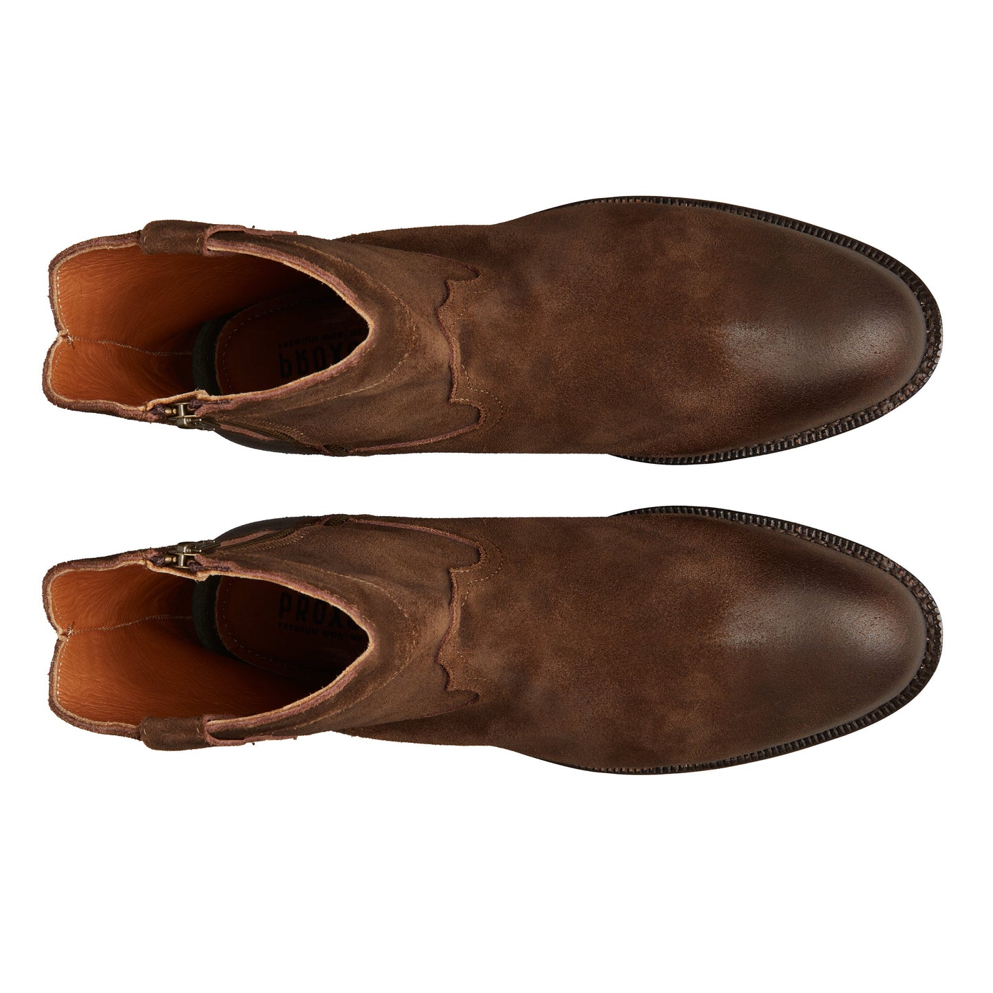 Proxon - Brown Suede Western Roper Steel Toe Work Boots for Men