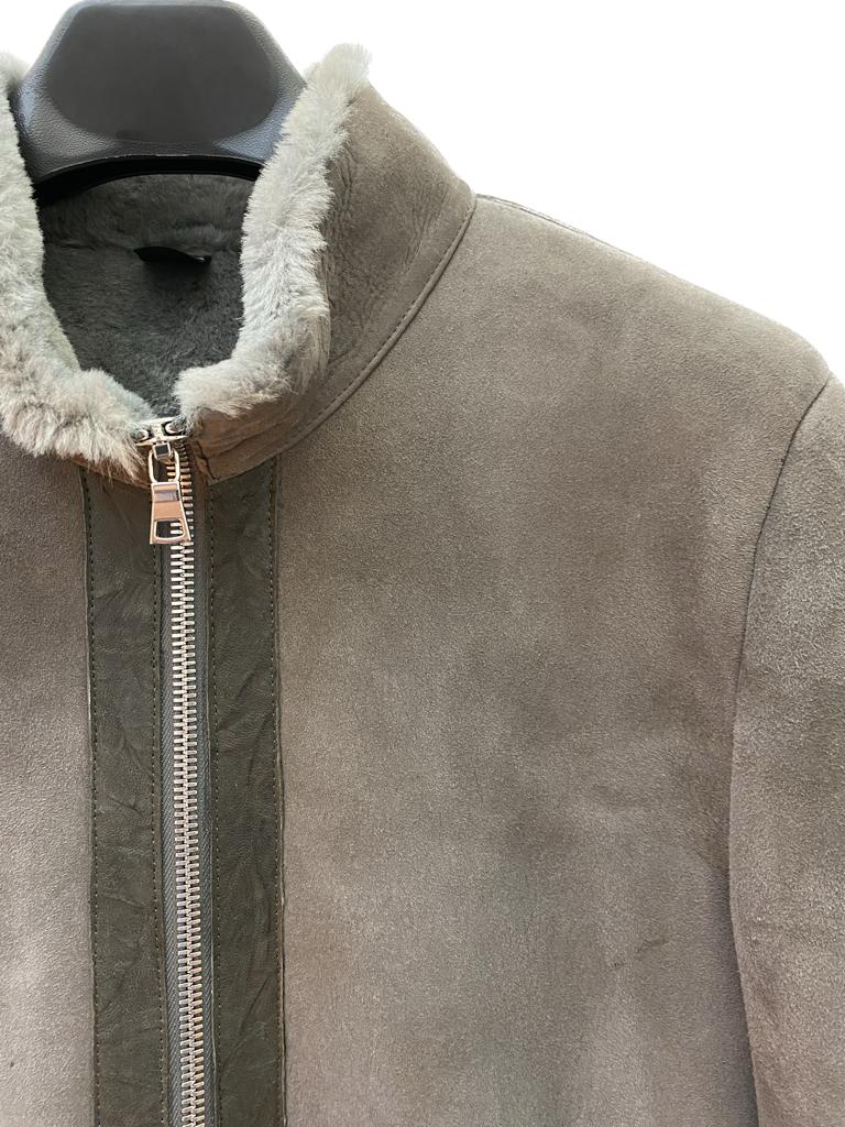 RCM9 - Cuadra gray casual sheepskin Leather fashion jacket for men-Kuet.us