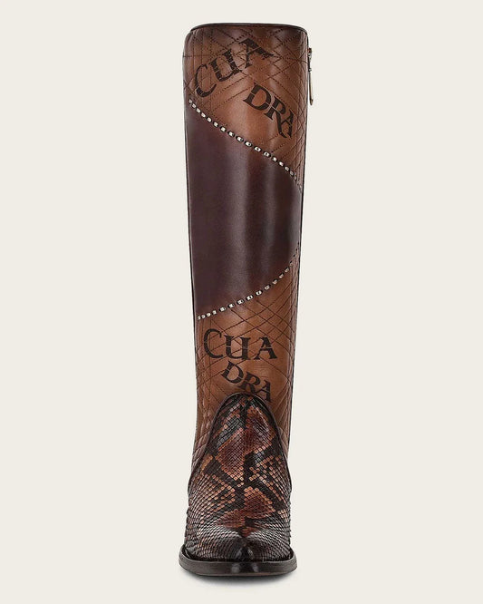 3F66PH - Cuadra Chestnut Python Boots for Women