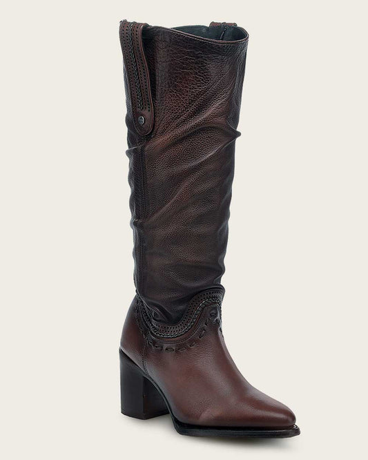 4Q18RS - Cuadra chocolate western cowgirl cowhide leather boots for women