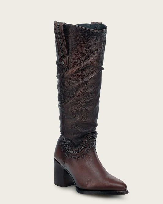 4Q18RS - Cuadra chocolate western cowgirl cowhide leather boots for women