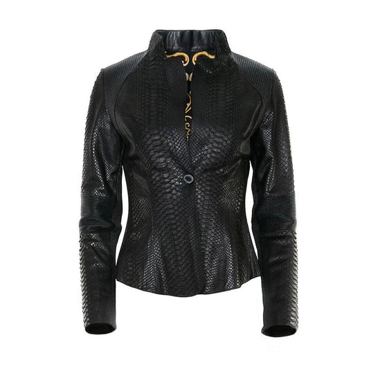 VICPP - Cuadra black casual fashion python jacket for woman.-Kuet.us