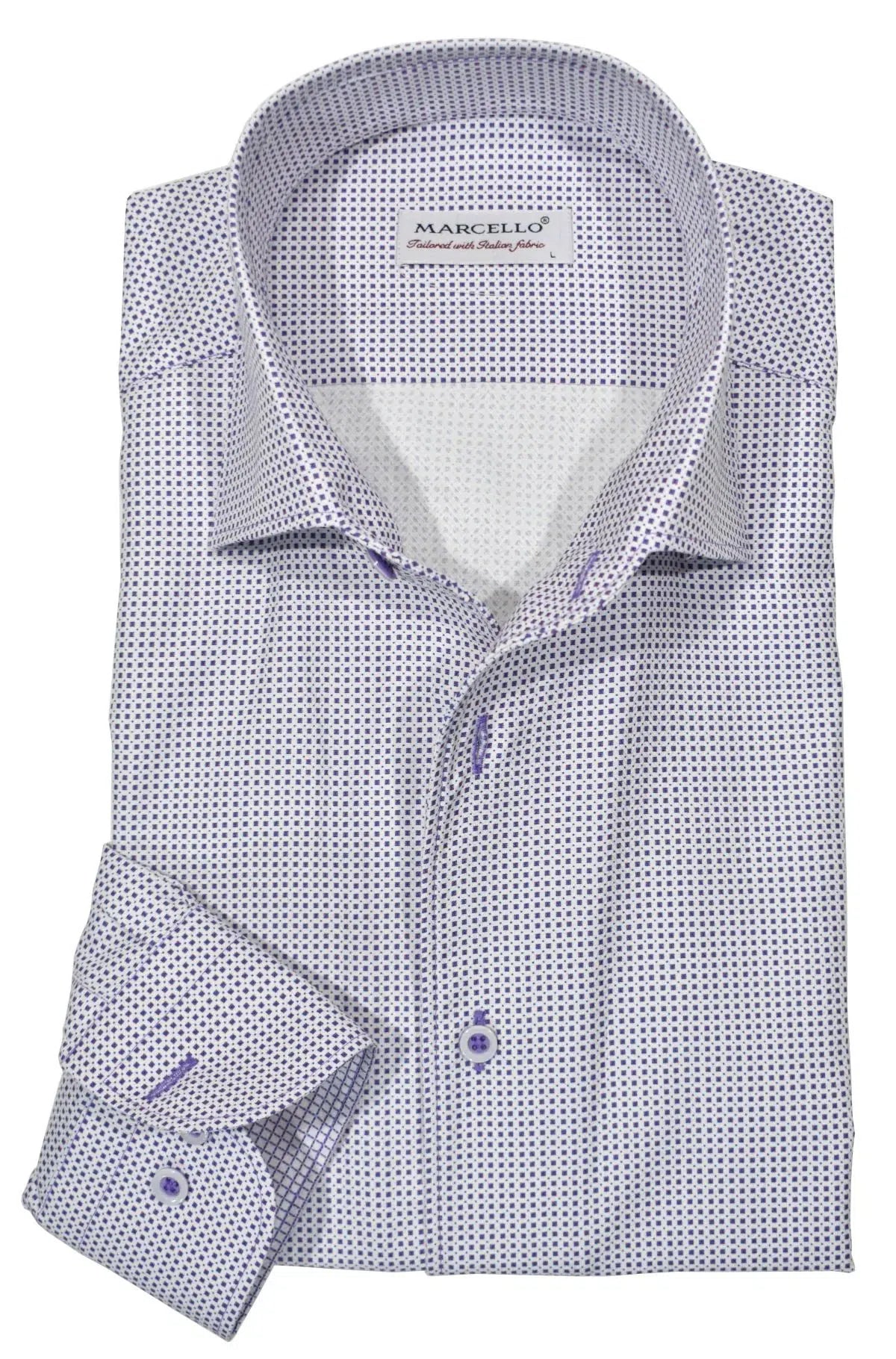 CMW727R - Cuadra purple casual fashion cotton shirt for men-Kuet.us