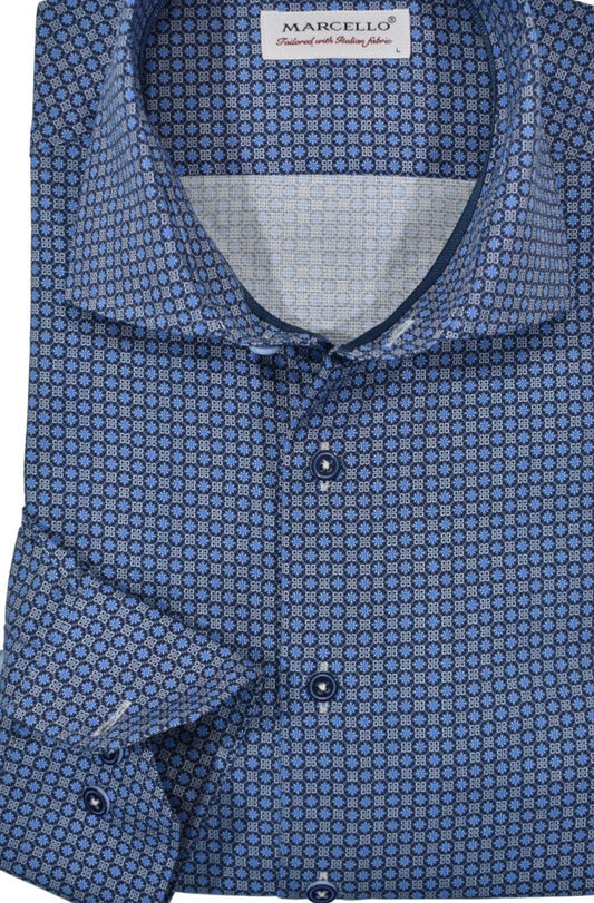 CM0W753 - Cuadra blue casual fashion cotton shirt for men