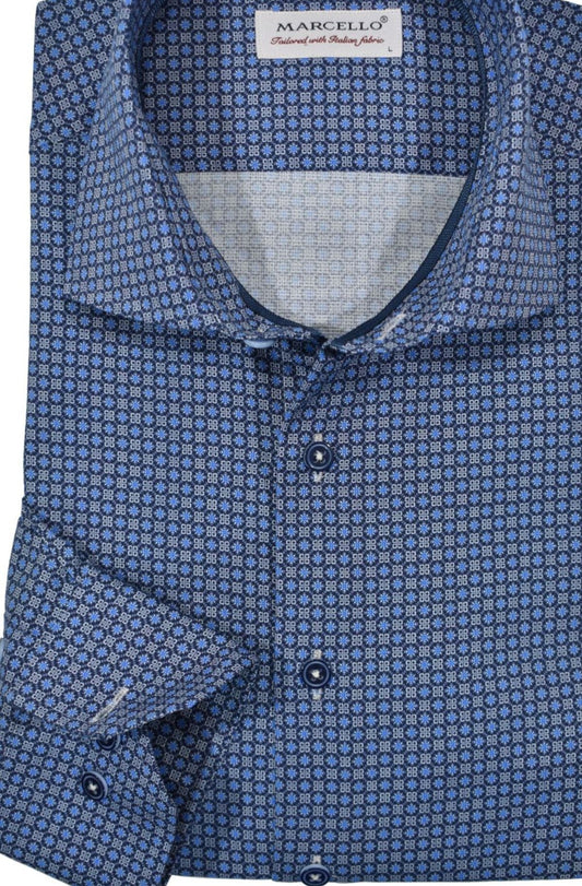CM0W753 - Cuadra blue casual fashion cotton shirt for men-Kuet.us