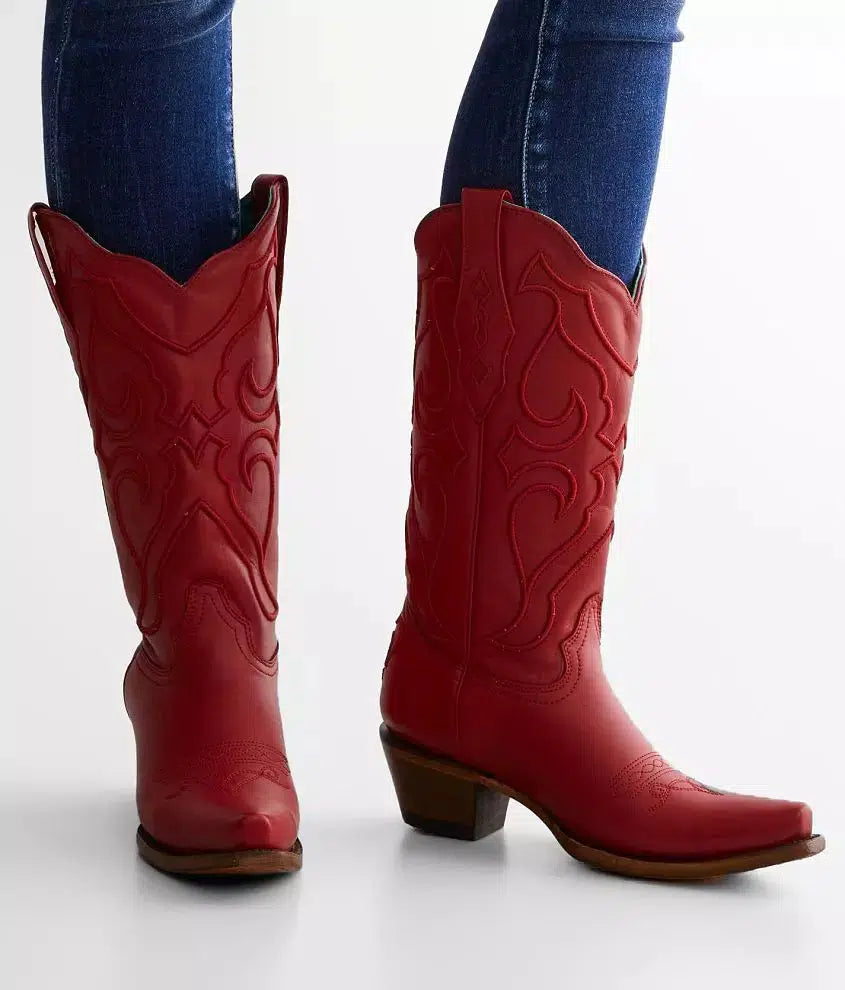 Z5073 - Corral Red western cowgirl leather boots for women