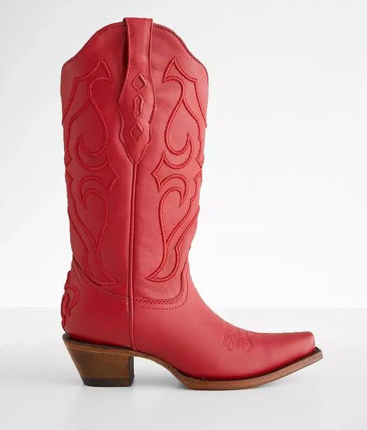 Z5073 - Corral Red western cowgirl leather boots for women-Kuet.us