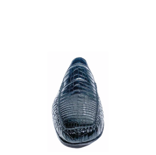 A01NPNP - Cuadra black casual crocodile leather driver moccasins for men-Kuet.us
