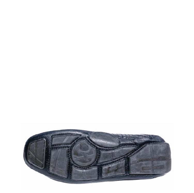 A01NPNP - Cuadra black casual crocodile leather driver moccasins for men-Kuet.us