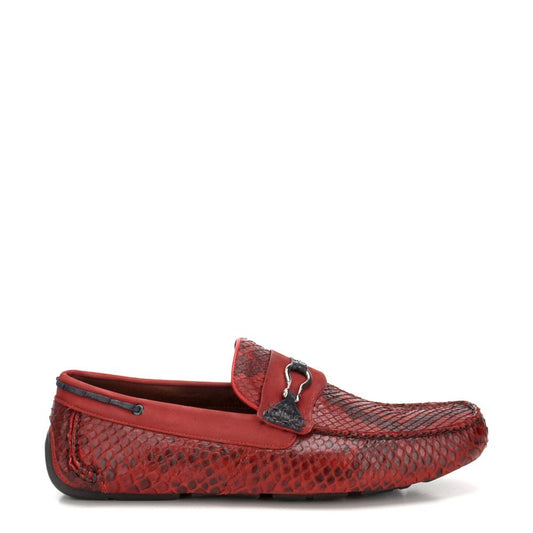 A07PMRU - Cuadra red casual fashion python driving moccasins for men-Kuet.us