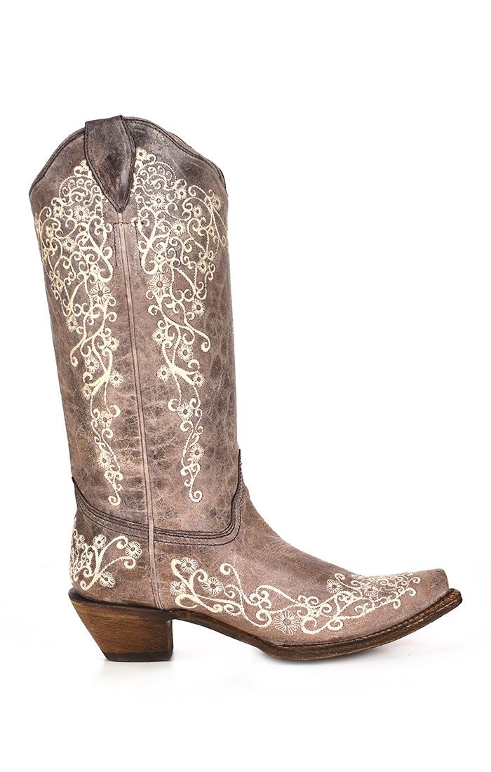 A1094 - Cuadra brown western cowgirl leather snip boots for women-CORRAL-Kuet-Cuadra-Boots
