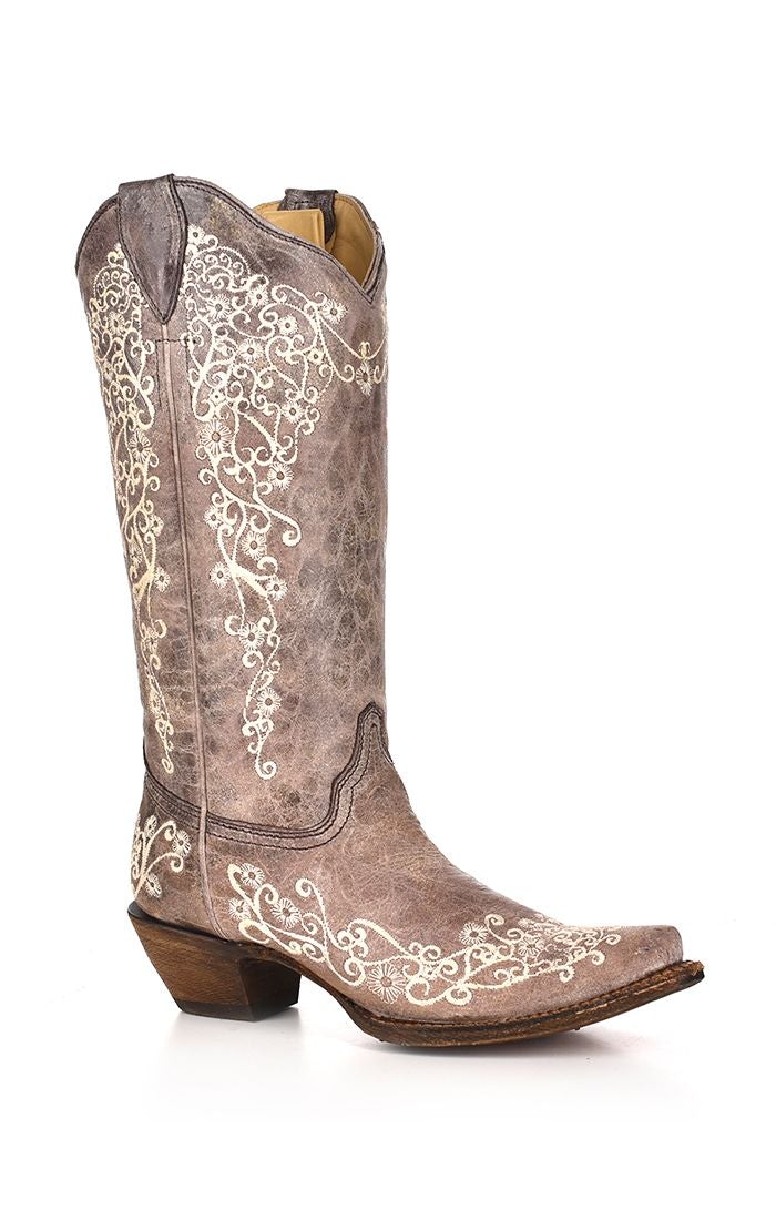 A1094 - Cuadra brown western cowgirl leather snip boots for women-CORRAL-Kuet-Cuadra-Boots