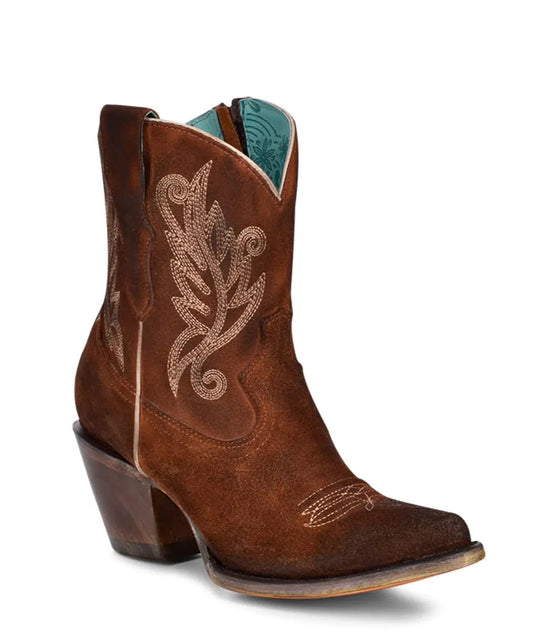 A4257 - M Corral brown western cowgirl leather ankle boots for women-Kuet.us