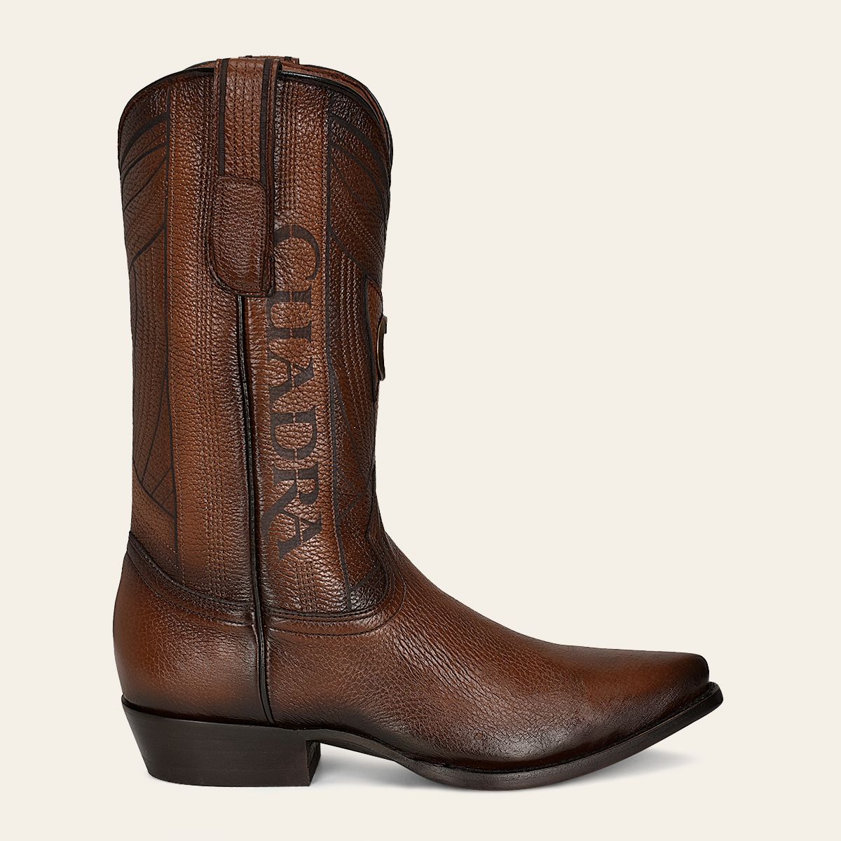B22PVE - Cuadra brown dress cowboy deer leather boots for men-CUADRA-Kuet-Cuadra-Boots