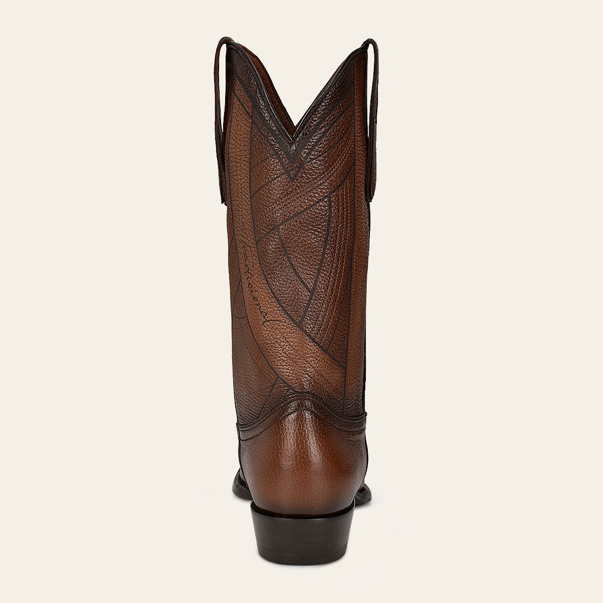B22PVE - Cuadra brown dress cowboy deer leather boots for men-Kuet.us