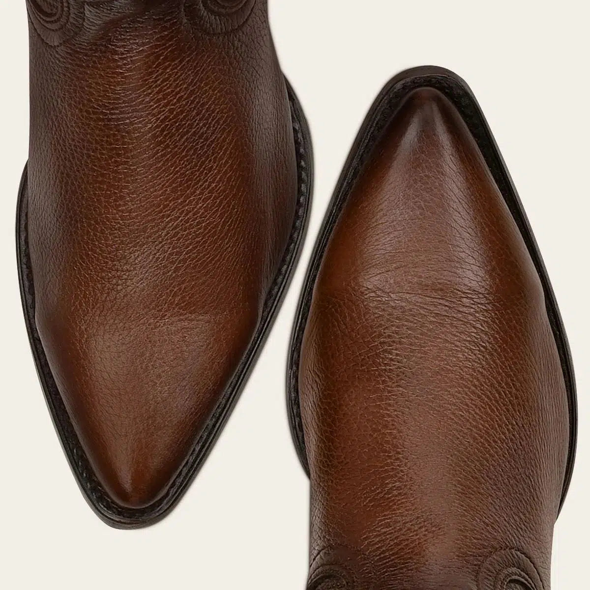 B22PVE - Cuadra brown dress cowboy deer leather boots for men-Kuet.us