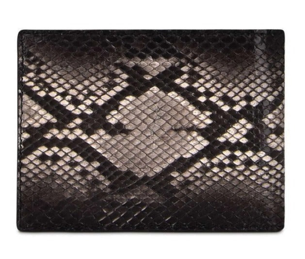 B2910PI - Cuadra Black Classic Python Bi Fold Wallet for Men