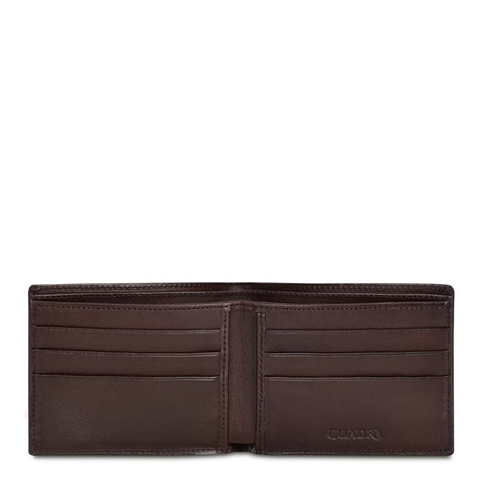 B2910TI - Cuadra brown classic bi fold shark leather wallet for men-CUADRA-Kuet-Cuadra-Boots