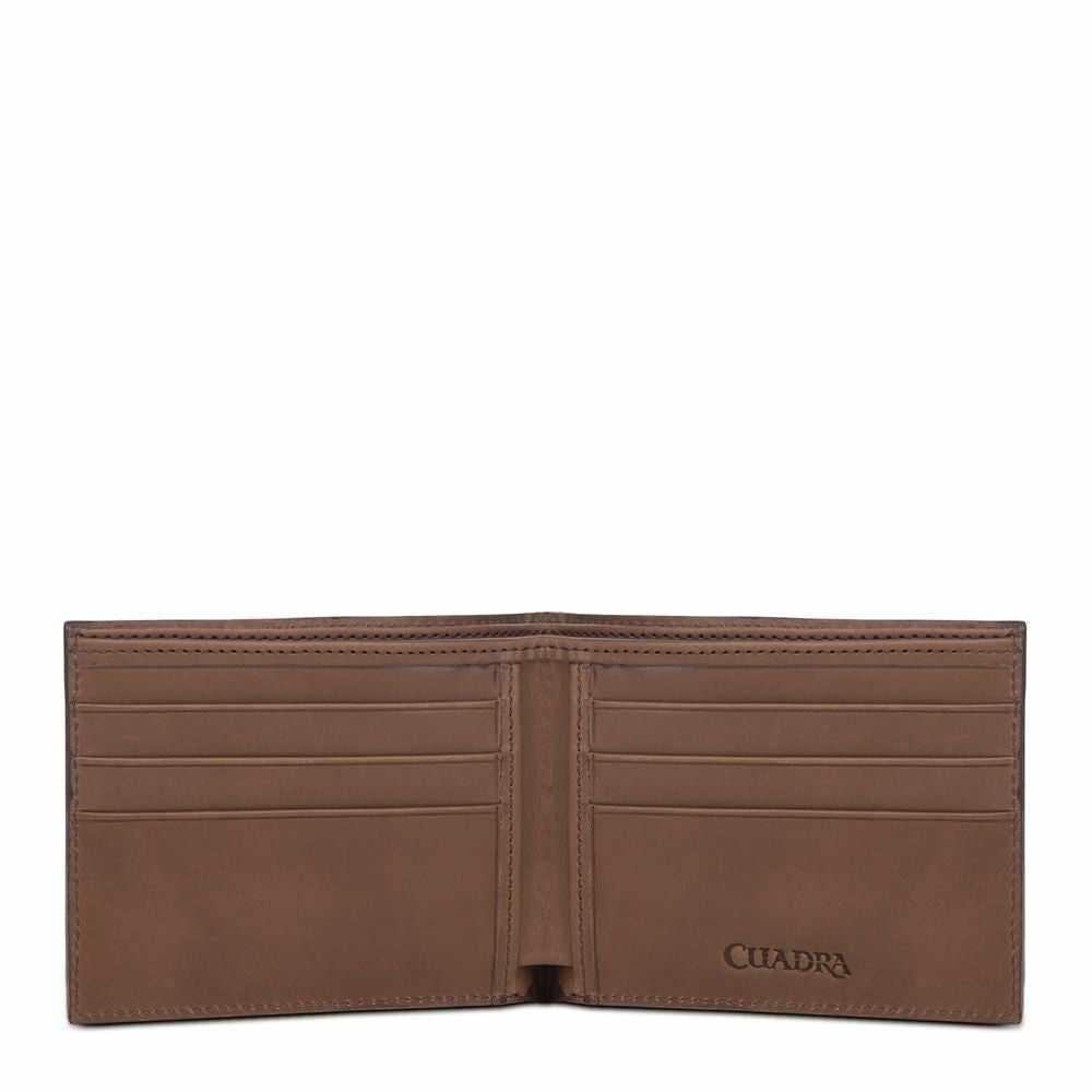 B2910TI - Cuadra honey classic bi fold shark leather wallet for men-CUADRA-Kuet-Cuadra-Boots