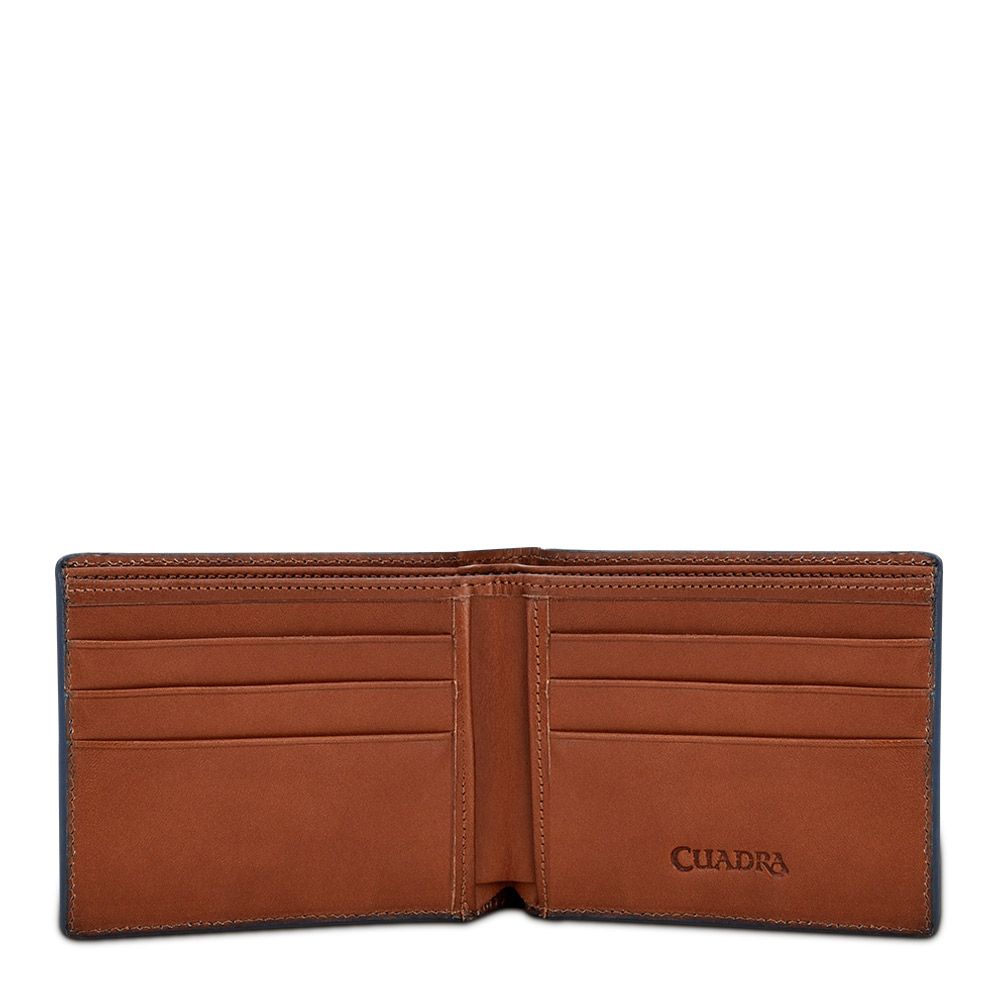 B3005LT - Cuadra honey classic lizard leather bi fold wallet for men-CUADRA-Kuet-Cuadra-Boots