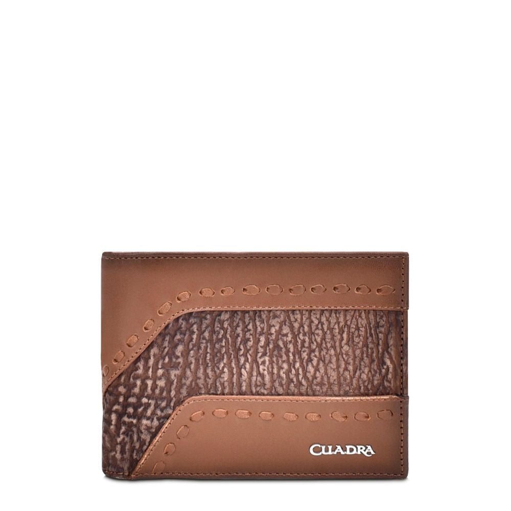 B3014TI - Cuadra tobacco casual fashion shark bi fold wallet for men-Kuet.us
