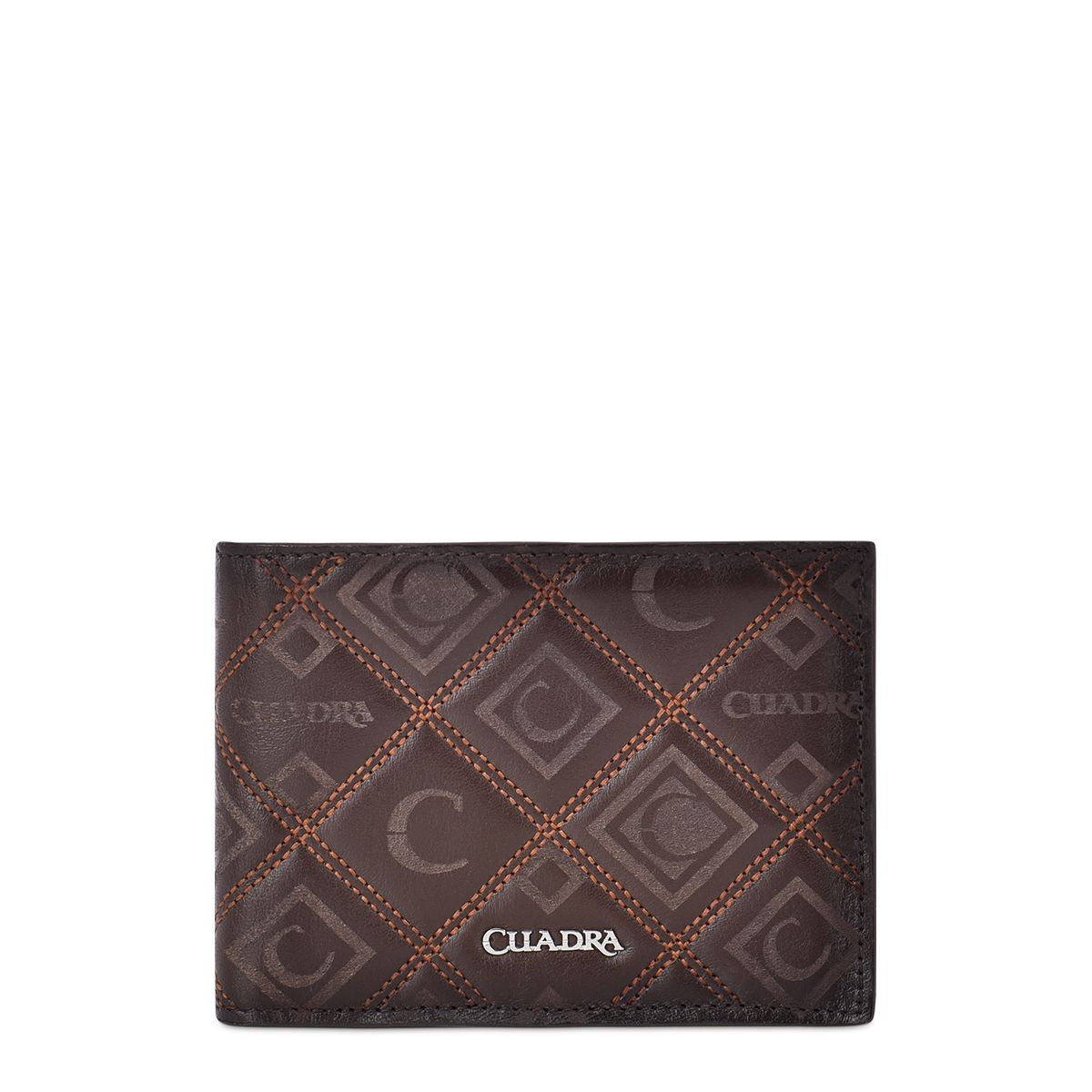 B3018RS - Cuadra brown casual fashion calfskin leather bi fold wallet for men-Kuet.us