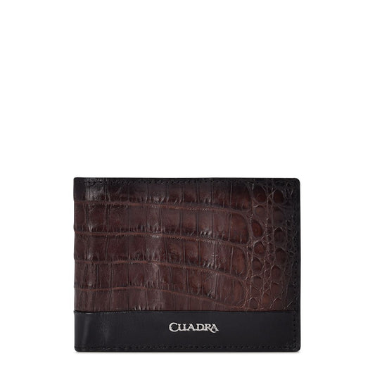 B3041FL - Cuadra brown casual fashion leather bi fold wallet for men-Kuet.us