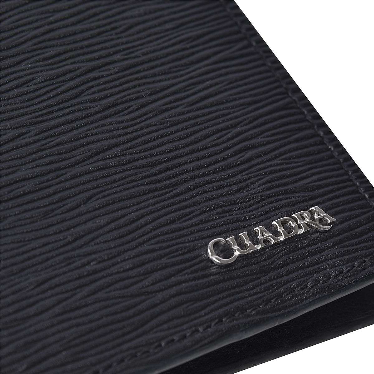 B3042RS - Cuadra black classic leather bi fold wallet for men-Kuet.us