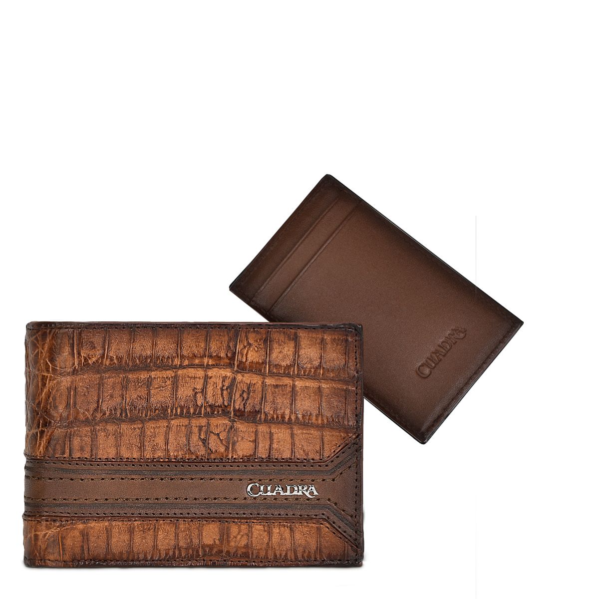 BC000FL - Cuadra honey casual fashion caiman bi fold wallet for men-Kuet.us
